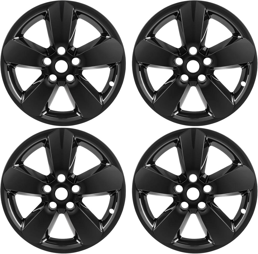 Wheel Skins Compatible with Dodge Ram Pickup 1500 2013 2014 2015 2016 2017 2018 Wheel Covers; 20 inch; Set of 4 Packs; Glossy Black