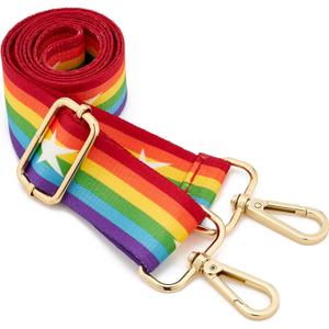 ZOOEASS Wide Shoulder Strap Adjustable Replacement Belt Crossbody Canvas Bag Handbag Wide: 1.4"(3.5cm)rainbow3