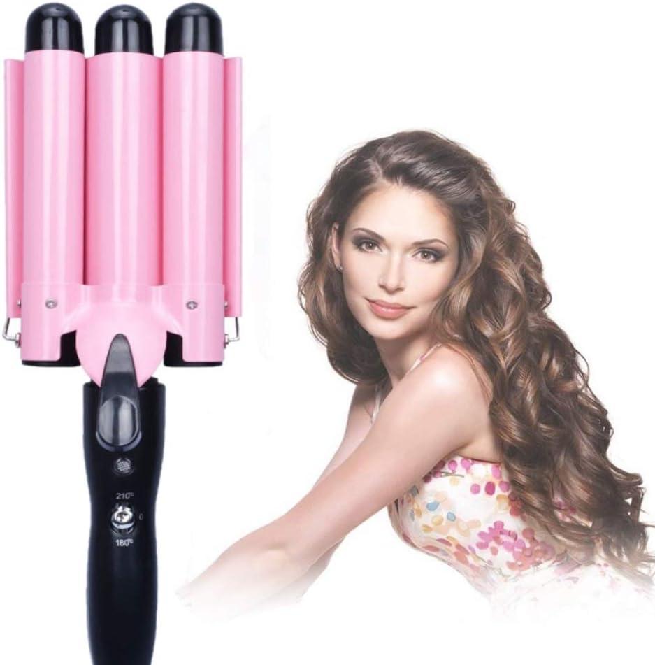 Hair Curling Iron 1 inch 3 Barrel Hair Crimper Ceramic Two Gear Temperature Control Hair Waving Styling Tools (24mm)