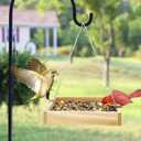 TT Nature Platform Bird Feeder for Outdoor, Eco-Friendly Wood Hanging Tray Bird FeedersDurable and Stable Great for Hanging Wild Birdfeeder Trays in Garden Outside