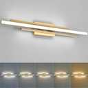 Modern Gold Vanity Light Bathroom Wall Light Fixtures Over Mirror 35 Inch Long Dimmable 3-Light LED Bathroom Wall Lighting 5CCT(3000K/3800K/4500K/5200K/6000K)