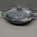 Braiser Enameled Cast Iron Braiser 3 qt Braiser Pan with Lid Slateblue Shallow Cast Iron Casserole Braiser Pan with Handles