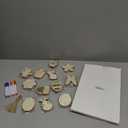 Max Fun 60PCS Wood Cutouts for Crafts Unfinished Ornaments DIY with Bunny to Paint for Kids Party Decorations Decor with Hanging Egg Shapes & Drawing Pen & Hang Cords