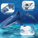 2.4Ghz Remote Control Shark Toys for Pool, 1:18 Scale High Simulation Shark for Kids, Electric RC Sharks Toys with Light & Spray Water Function for 6 7 8 9 Year olds Boys Girls