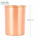 HealthAndYoga qCup Pure Copper Tumblers for Drinking - Ayurvedic Health Pure Copper Cups 2 pcs. set - 250 ml.(8 fl oz) (Plain)