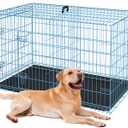 BestPet | Dog Crate | 36" | Blue | Foldable Metal Kennel with Double Doors