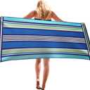 Beach Towel Microfiber 60"x30" Lightweight Quicy Dry Stripes Travel Towels Swim Pool Yoga Gym Camping for Adults Women Men Beach Essentials Accessories Vacation Gift (Stripes, 1 pcs)