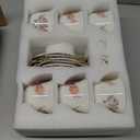 Tea Cups and Saucers Set of 6, 6 Oz Porcelain Floral Tea Cups with Spoon, Bone China Coffee Cup Saucer Gift Set for Cappuccino, Espresso, Latte, Cafe Mocha, Microwave Safe