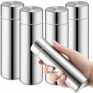 Vesici Mini Water Bottles 4.4 oz Cute Small Insulated Stainless Steel Purse Water Bottles Pocket Slim Flask Keeps Drink Cold and Hot for Women Lunch Bag Coffee(Silver,4 Pack) | Cute, Small, Insulated, Purse Water Bottles, Pocket Slim Flask