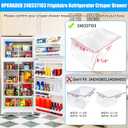 [2 PACK] Upgraded 240337103 Refrigerator Crisper Drawers Bins Compatible with Frigidaire Drawer Replacement 240337102 Kenmore Refrigerator Drawer,Frigidaire Crisper Drawer Replacement Fridge Drawer