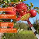 30FT Reach Fruit Picker with Basket Telescoping Pole, Apple Picker