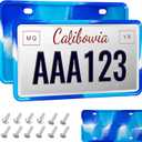 2 Pack Silicone License Plate Frame Front Back License Plate Cover License Plate Bracket Holder Rust-Proof, Rattle-Proof, Weather-Proof, for US CA Standard Cars (Mixed Blue)