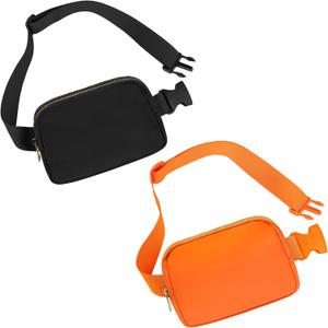 Waist Pack for Running Fanny Pack forWomen and Men Gift and Men Crossbody Belt Bag Bum Bag with Adjustable Strap for Sports Black+Orange