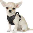 Eagloo Small Dog Harness No Pull, Service Vest with Reflective Strips and Control Handle, Adjustable and Comfortable for Walking, No Choke Pet Harness with 2 Metal Rings, Black, XS
