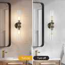 2 Light Bathroom Vanity Light Brushed Bronze, Bathroom Light Fixtures Side Mirror, Hallway Vanity Lights Fixtures, Modern Wall Lamp for Bedroom with Glass Shade
