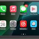 7'' Double Din Car Stereo with Wireless Apple CarPlay & Android Auto, Wireless Airplay & Mirror Link, 1024x600 HD Touchscreen, 240W, Bluetooth, 12-LED Waterproof Backup Camera, Steering Wheel Control