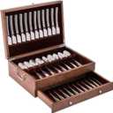 ACBORN Silverware Storage Box with Lid Double-layer, Flatware Storage Case with Handle, Silverware Chest Boxes for Flatware Organizer for Silver