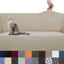 YEMYHOM Couch Cover Latest Jacquard Design High Stretch Sofa Covers for 3 Cushion Couch, Pet Dog Cat Proof Slipcover Non Slip Magic Elastic Furniture Protector (Sofa, Khaki)