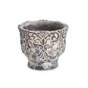 Sungmor 7.3 Inch Cement Plant Pot for Plants, Succulent Planter with Embossed Design, Vintage Concrete Flowerpots with Drainage Hole, Decorative Orchid Houseplant Pot Indoor Outdoor Plant Container