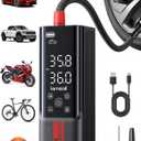 Lamicall Portable Car Tire Inflator - Air Compressor [150 PSI] [4X Faster] Cordless Car Air Pump Rechargeable, Pressure Gauge Display, LED Light, for Cars, Motorcycles, Bike, Wheels Accessories Gifts (19.7" Hose)