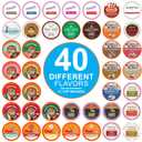Crazy Cups Flavored Coffee Pods Variety Pack for Keurig K Cups Brewers, Assorted Flavored Coffee Sampler, 40 Count (EXP 12/31/26)