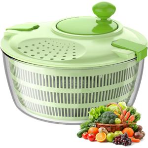 Salad Spinner Lettuce Spinner 4.4 QT Fruit and Vegetable Washer with Bowl and Mesh Basket for Washing, Spinning, and Draining