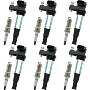Set of 6 UF375 Ignition Coil Pack & Iridium Spark Plugs Compatible with 2004-2009 Buick Cadillac Chevrolet GMC Saab Saturn 2.8L 3.6L V6 Replace# 12583514 C-747 GN10309