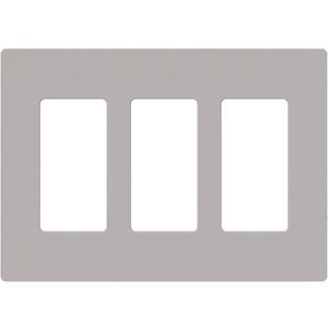 Lutron Claro Light Switch Cover Plate, 3 Gang Wallplate, for Decorator Light Switches, Rocker Light Switch Cover, Outlet Cover, Screwless Switch Plate Cover, Gloss, CW-3-GR, Gray (1 Pack)