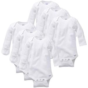 Gerber unisex-baby Multi-pack Long-sleeve Onesies Bodysuit Mitten Cuff 6 Pack Sizes 0-3 Months