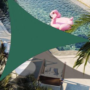 12' x 12' x 12' Green Triangle Sun Shade Sail Canopy Durable Fabric UV Block Awning, We Make Custom Orders