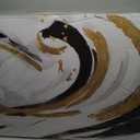 AERART Abstract Wall Art White and Gold Wave Lines Canvas Print Artwork Abstract Wall Decor Paintings for Living Room Bedroom Office Home Decor 20x40 Inch