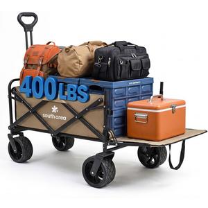 Collapsible Beach Wagon Cart with Wheels 440LBS Large Capacity