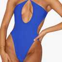 Sexy One Piece Swimsuit for Women Criss Cross Halter Neck Swimwear Cut Out Bathing Suit Thong 1 Piece Swimsuit, XL