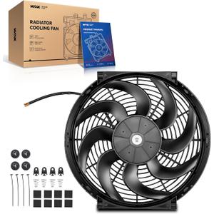 KAX 14 inch Universal Slim Fan Push Pull Electric Radiator Fan, 12V Radiator Fan Replacement 80W