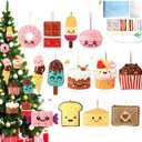 13 Pcs Dessert Ornaments for Christmas Tree Felt Dessert Hanging Decorations Craft Fabric Sewing Kit Party Favors for DIY Activities Making Gifts