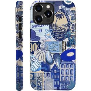 Compatible with iPhone 16 Pro Max,Durable & Shockproof Phone Case Cover Design - Blue Ocean Beachy Collage