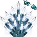 Christmas Lights -2 Pack Total 43FT 200 Count Conectable Waterproof String Lights Brighter Detachable Plug-in Lights Indoor & Outdoor for Christmas Decoration(Cool White)