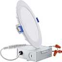 TORCHSTAR Basic Series 6 -Pack 6 Inch Ultra-Thin LED Recessed Lighting with Junction Box, CRI90, Aluminum, 5000K Daylight, 5%-100% Dimmable Slim Recessed Downlight, 12W 1100LM, ETL and Energy Star