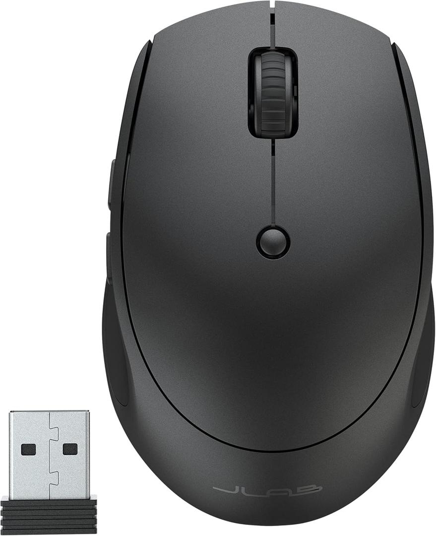 JLab GO Charge Wireless Mouse, Connect Via Bluetooth or USB Wireless Dongle, Multi-Device Toggle, Portable, Ultra-Compact and Lightweight for Work on The Go, Adjustable Tracking, (1 Pack)