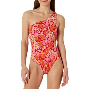 Amazon Essentials Women's One-Shoulder One-Piece Swimsuit,Medium