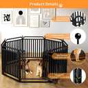 Puppy Playpen Dog Playpens Fence Outdoor Thickened Metal Tube, Low Threshold Dog Play Pen Indoors, 32" Height 8 Panels for Small/Medium/Large Dogs (Black)