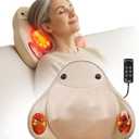 Back Massager with Heat, 4D Shiatsu Kneading Deep Tissue Electric Massager for Neck Shoulder Leg Back, Portable Rechargeable Cordless for Home Office Sofa Bed, for Men Women Mom Dad
