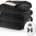 Sunbeam Royal Luxe Night Fog Heated Blanket 12-Heat Settings Auto Off Machine Washable Queen