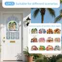 13PCS Interchangeable Seasonal Welcome Sign for Front Door, 12 Inch Rustic Round Wood Door Decorations Hanging Outdoor, Farmhouse Home Wall Porch Signs for Spring Summer Fall Christmas All Seasons