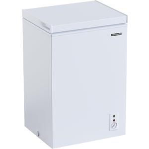 FRIGIDAIRE EFRF3005-AMZ Chest Deep Freezer-Garage-Ready, 3.5 Cu. Ft. Capacity, White-Adjustable Thermostat-Removable Vinyl Coated Wire Basket-Easy Defrost Drain