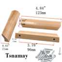 10Pcs 4.84" Wood Solid Furniture Pulls Handles, Painted Smoothly Wooden Handles Cupboard Closet Drawer Handle Pull,Hole Dis.3.78"