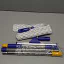 ITTAHO Squeegee for Window Cleaning,12" Squeegee and 11" Microfiber Scrubber Combi with Stainless Steel Pole,Extendable Window Cleaner for Car,Sliding Door,Shower Glass Door-Swivel Style-2 Pads (Blue)