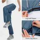 Ourcan Men's Rain Pants Over Pants Waterproof Windproof Pants Breathable Lightweight Suitable for Rainy Outdoors, Hiking, Golf, Fishing Blue, Small