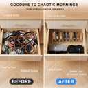 Acrylic Belt Organizer - Clear Belt Storage Holder for Closet with Removable Dividers - 9 Compartments and Display Stand