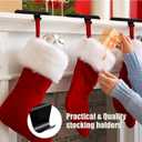 Christmas Stocking Holder Bases - Mantel Stocking Hangers Hanging Hooks for Fireplace Stand Hanger Holder Weighted Hangers for Xmas Holiday Decoration (2 Black, 2)